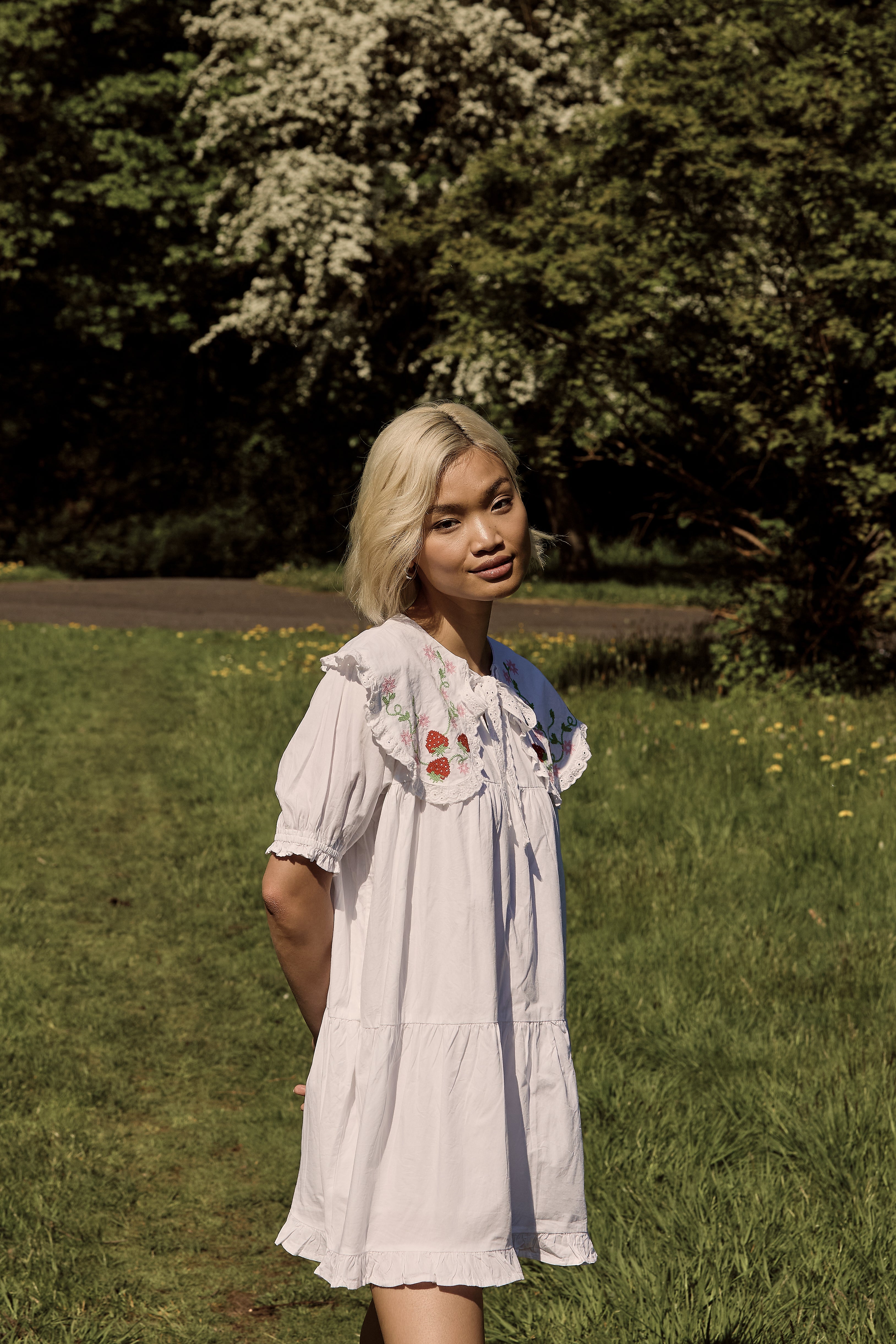 Martha Embroidered Smock Dress