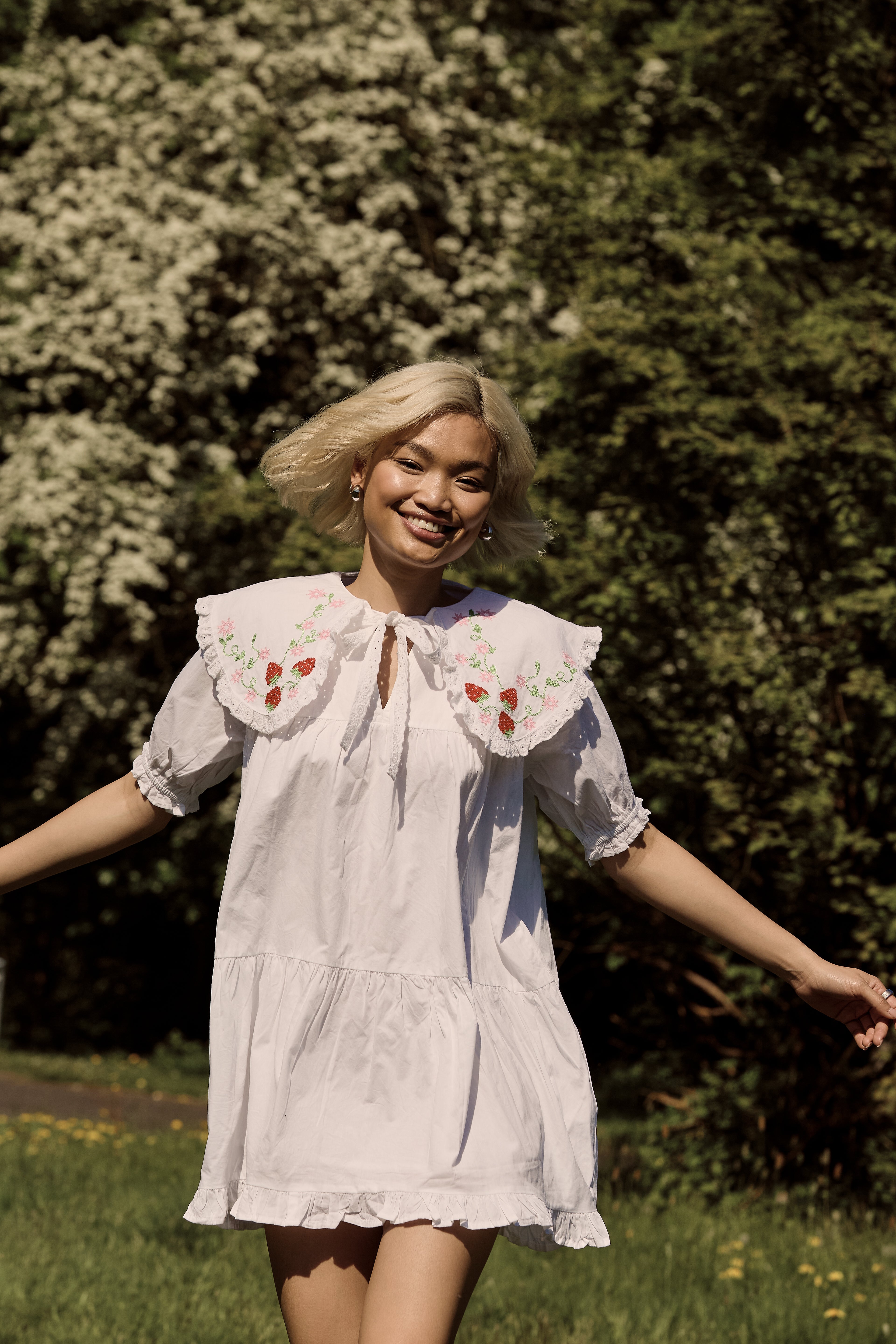 Martha Embroidered Smock Dress
