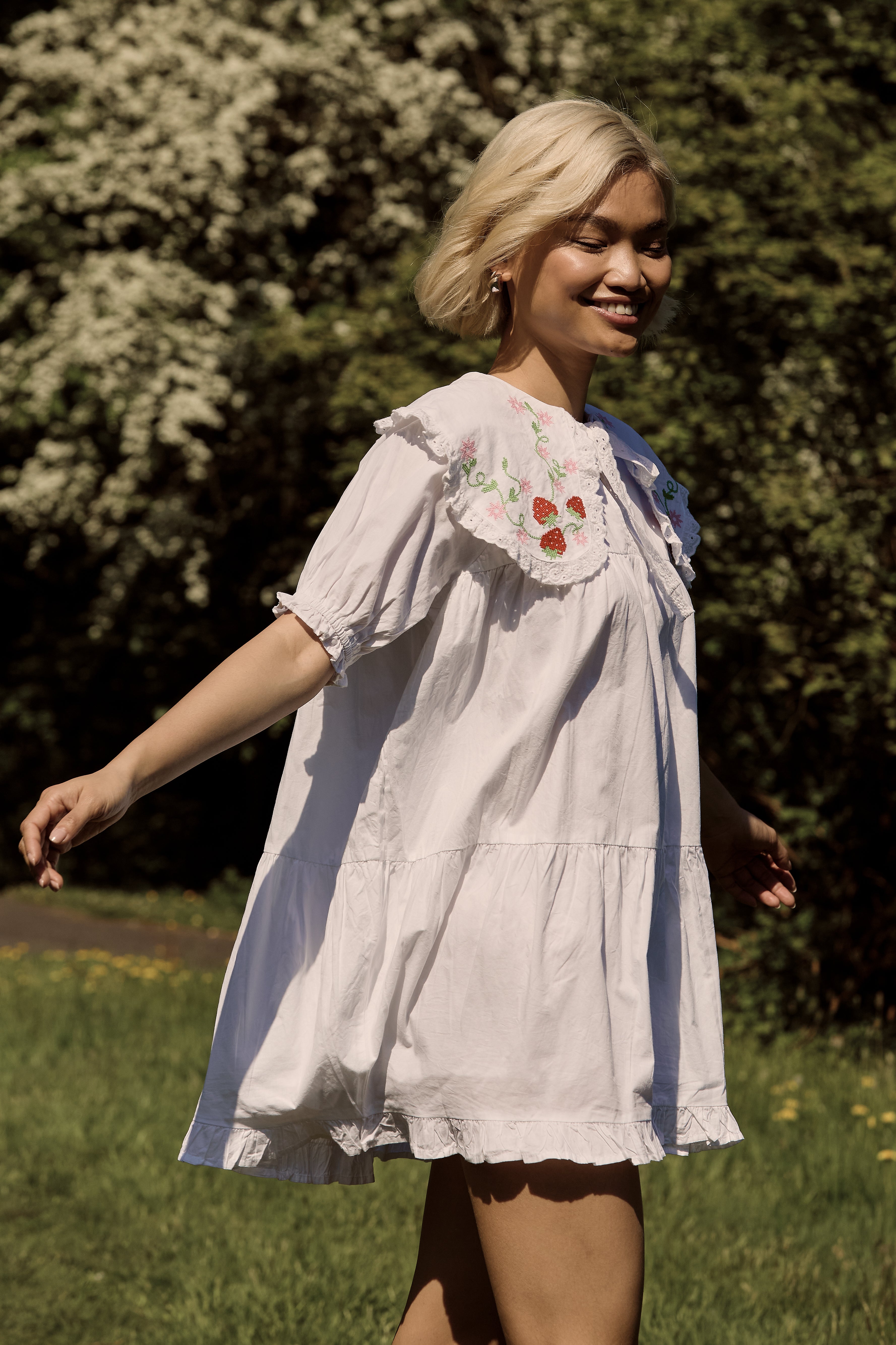 Martha Embroidered Smock Dress