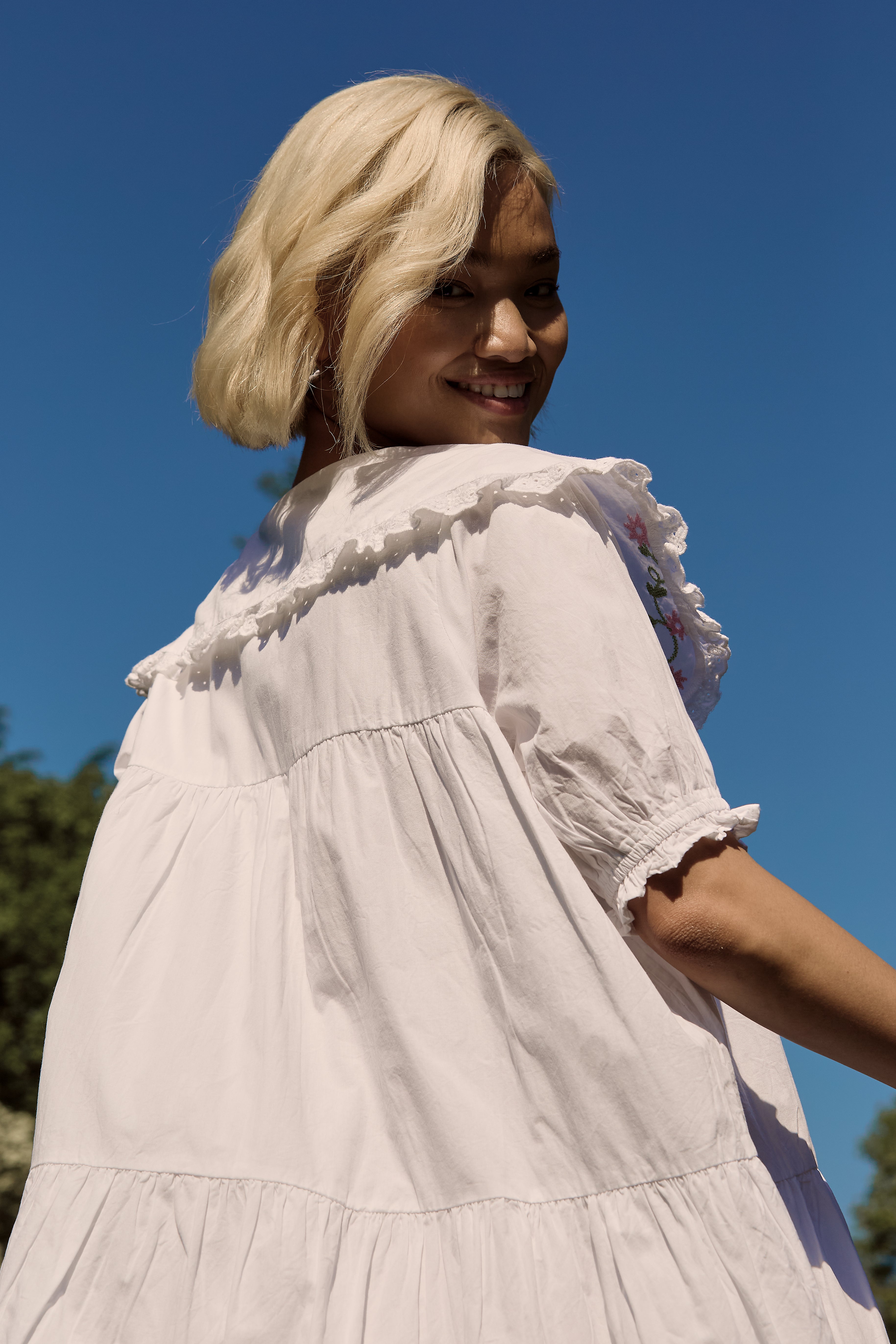 Martha Embroidered Smock Dress