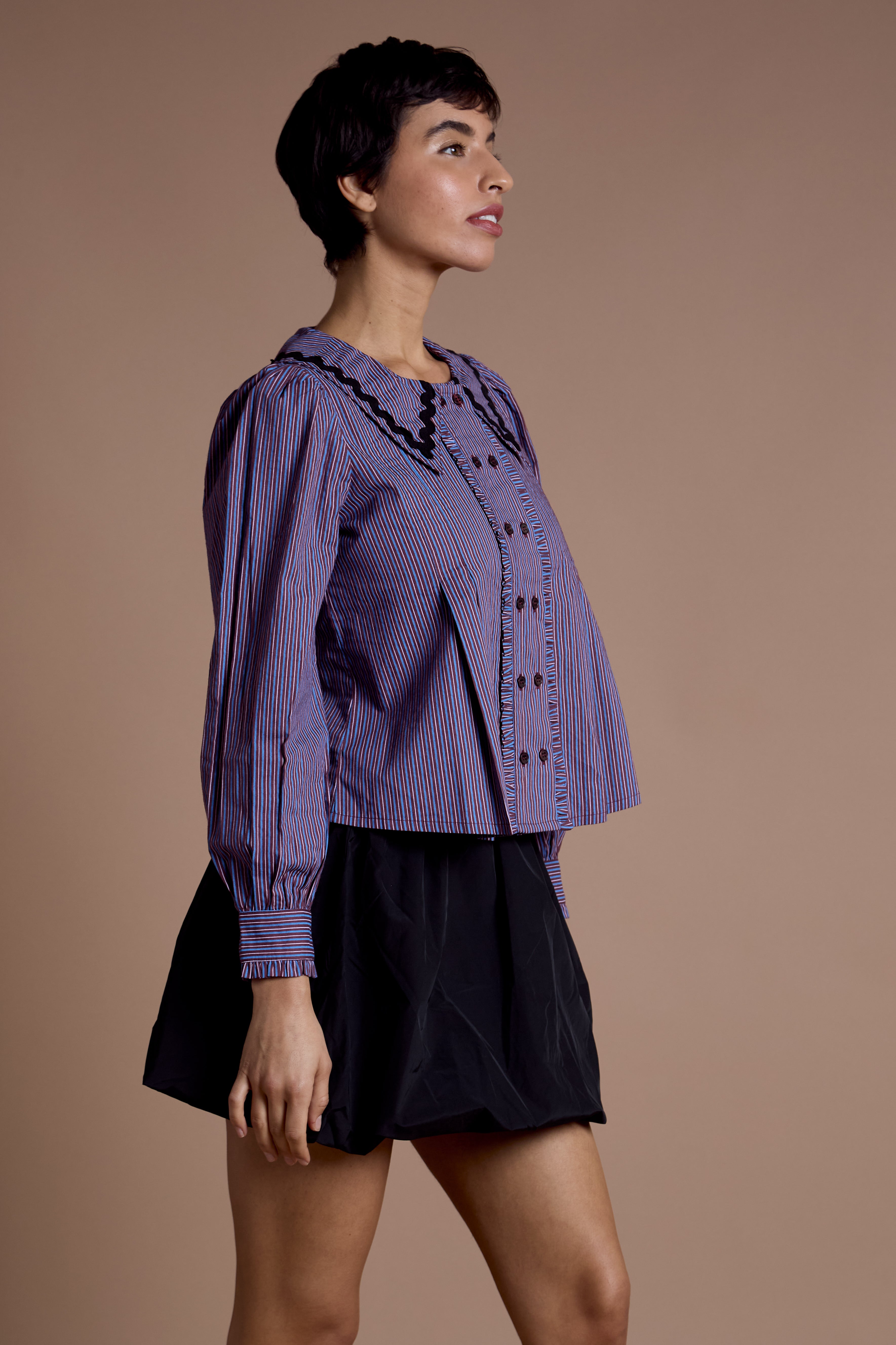 Nina Striped Collar Blouse