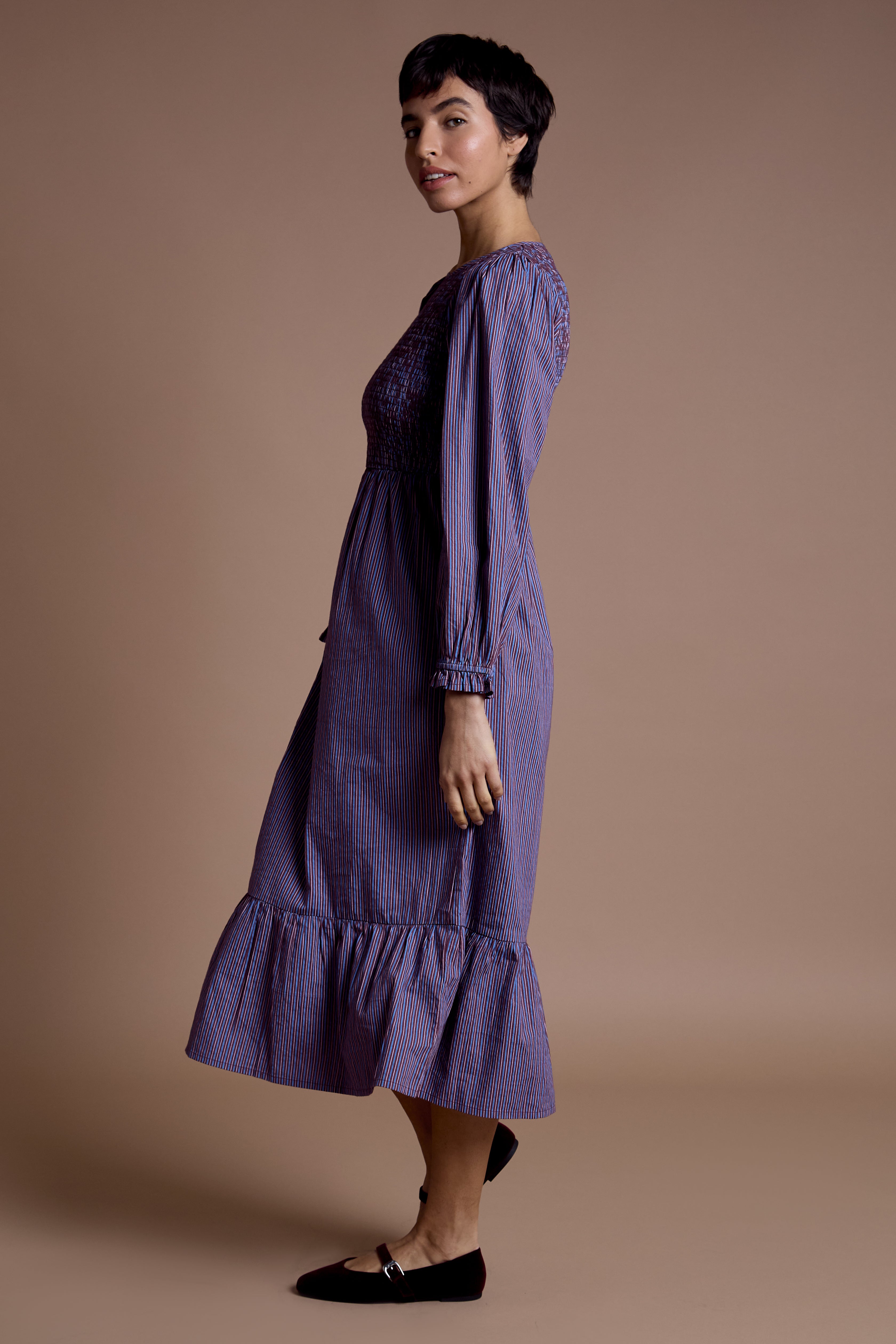 Maeve shirred Midaxi Dress