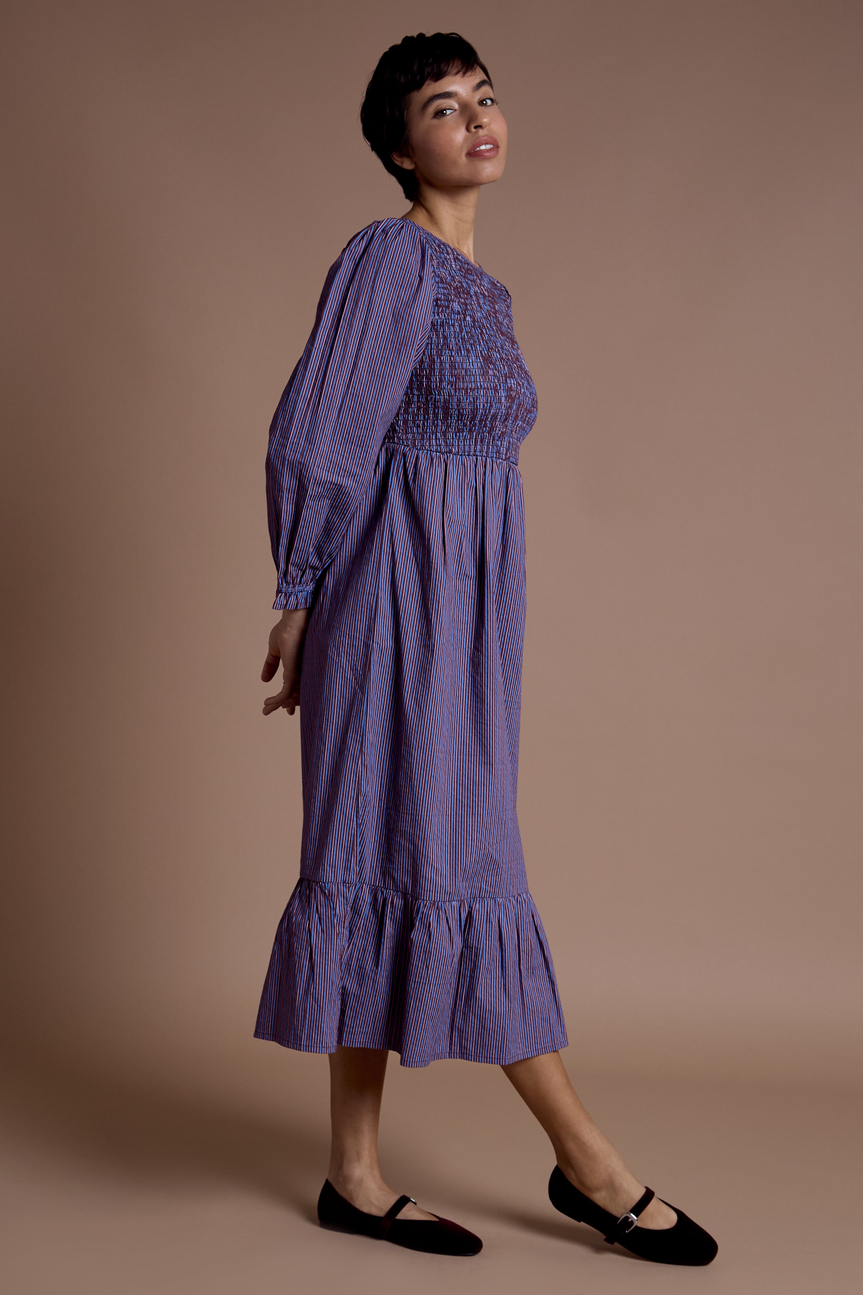 Maeve shirred Midaxi Dress