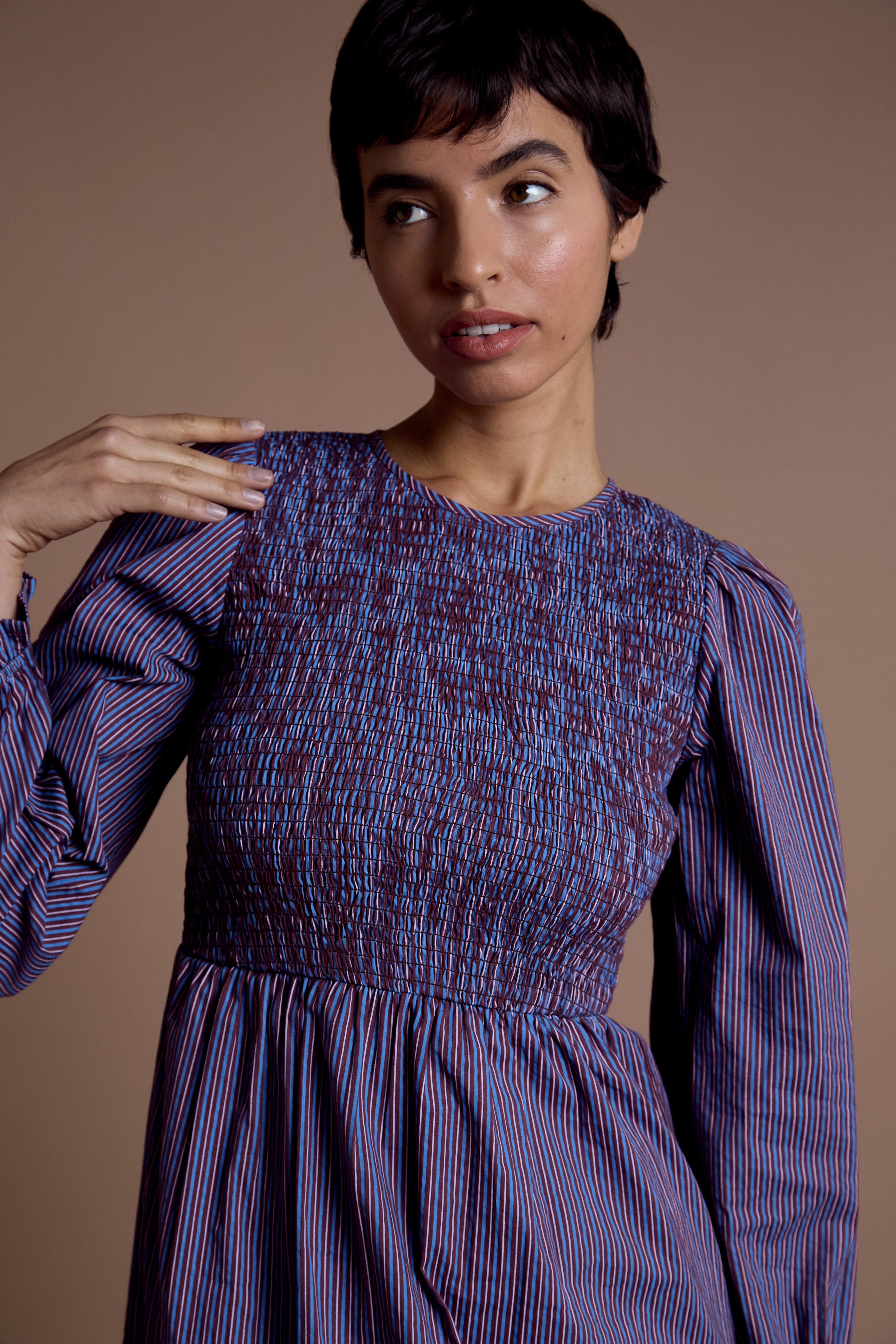 Maeve shirred Midaxi Dress