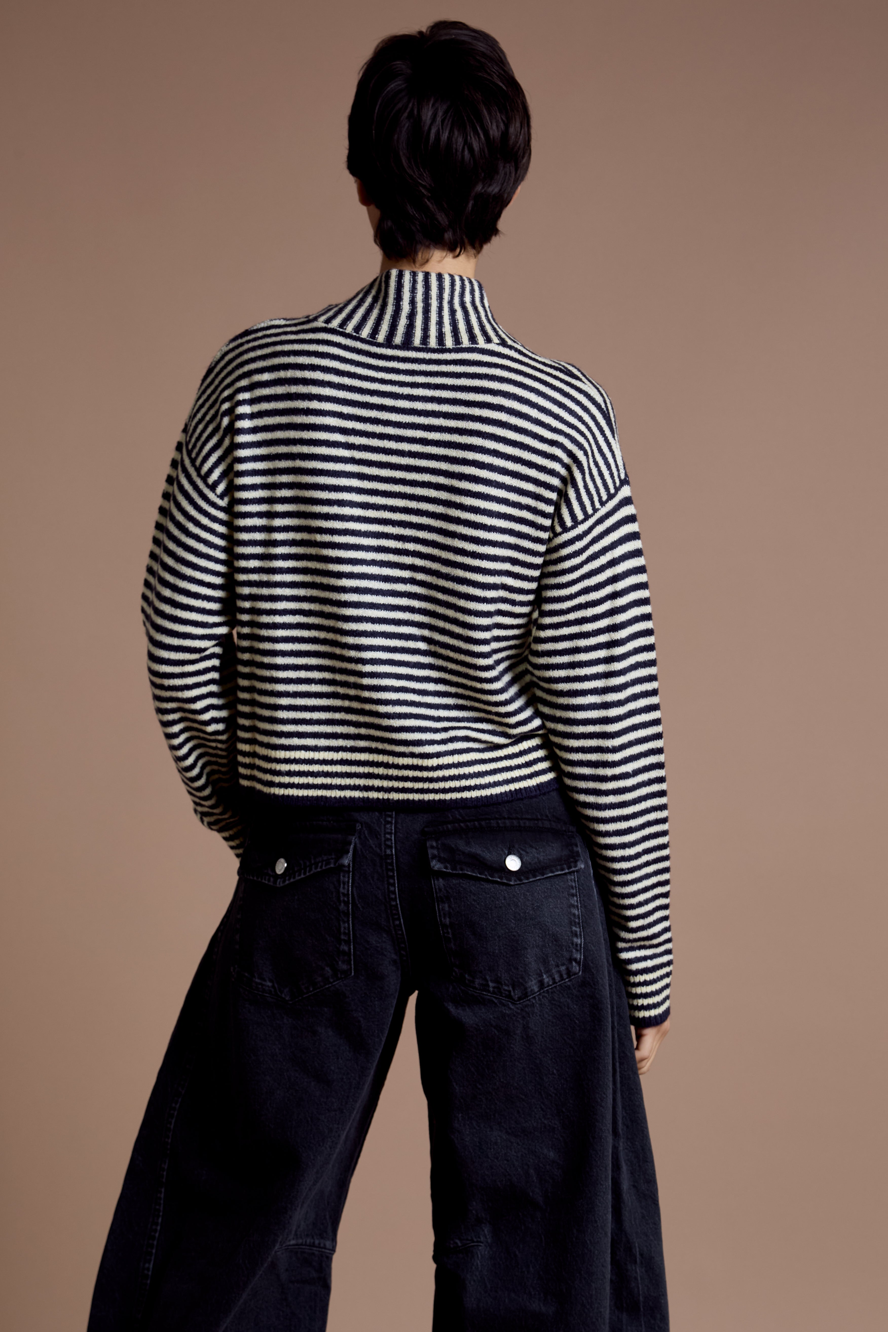 Tess Stripe Cardigan with Tie Detail