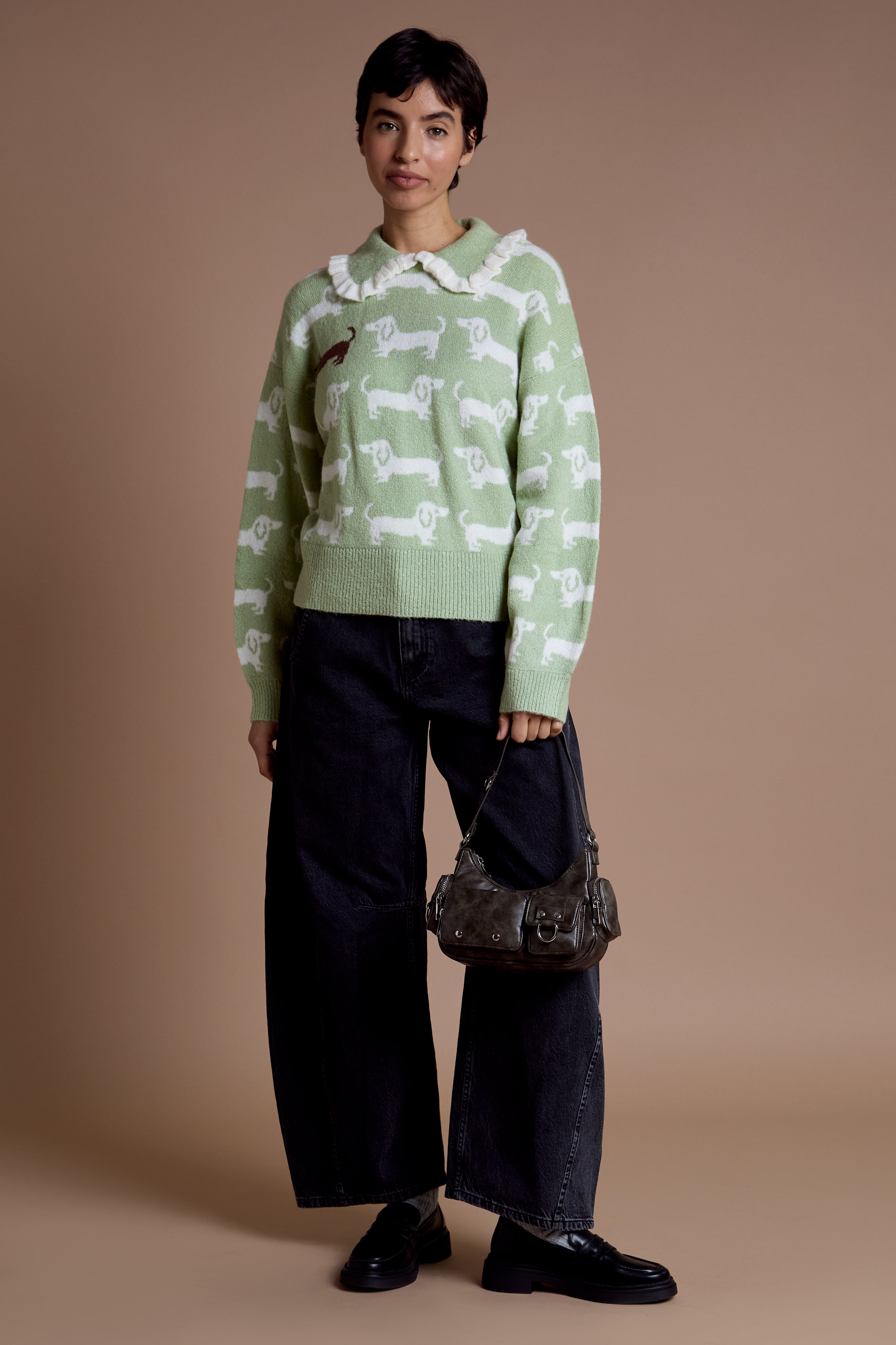 Arnie Frill Collar Sausage Dog Jumper