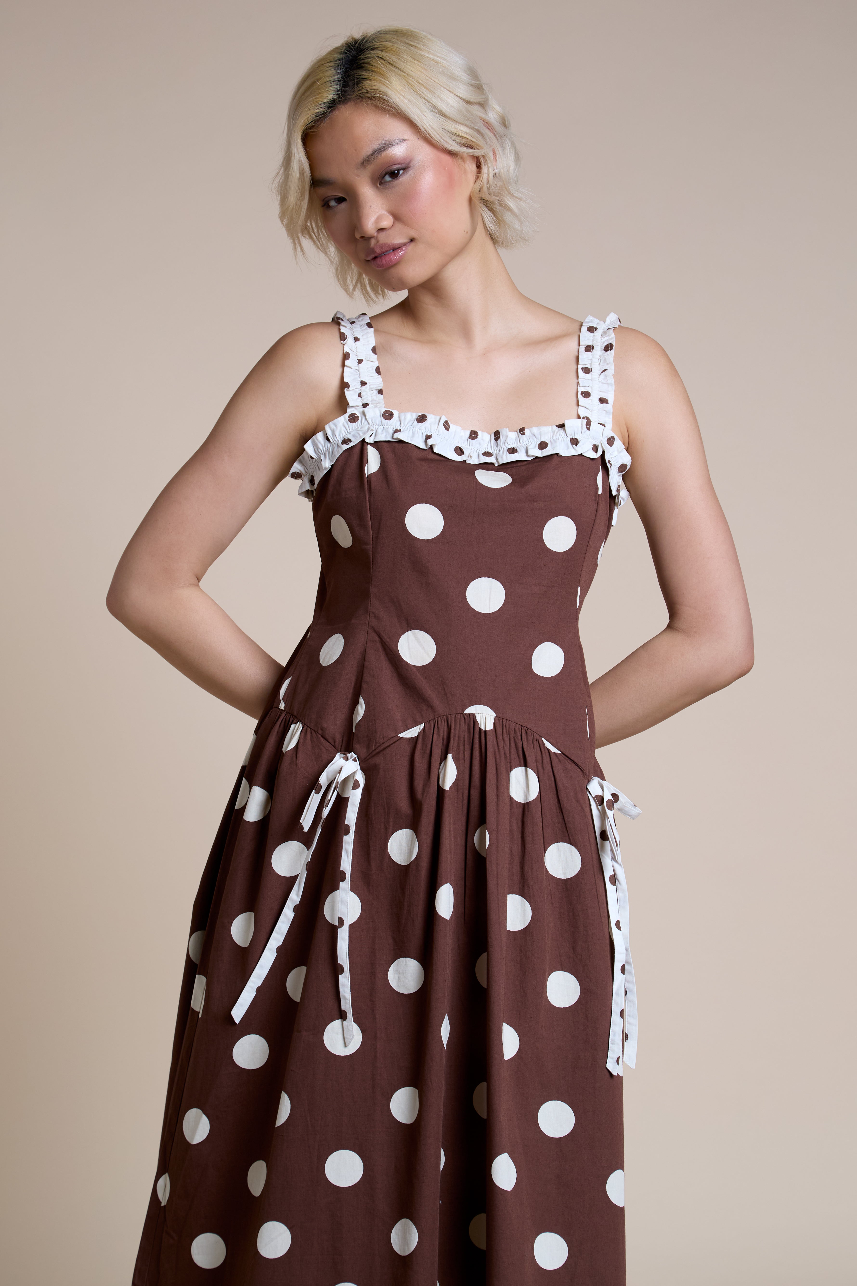 Eliza Midi Polka Dot Dress