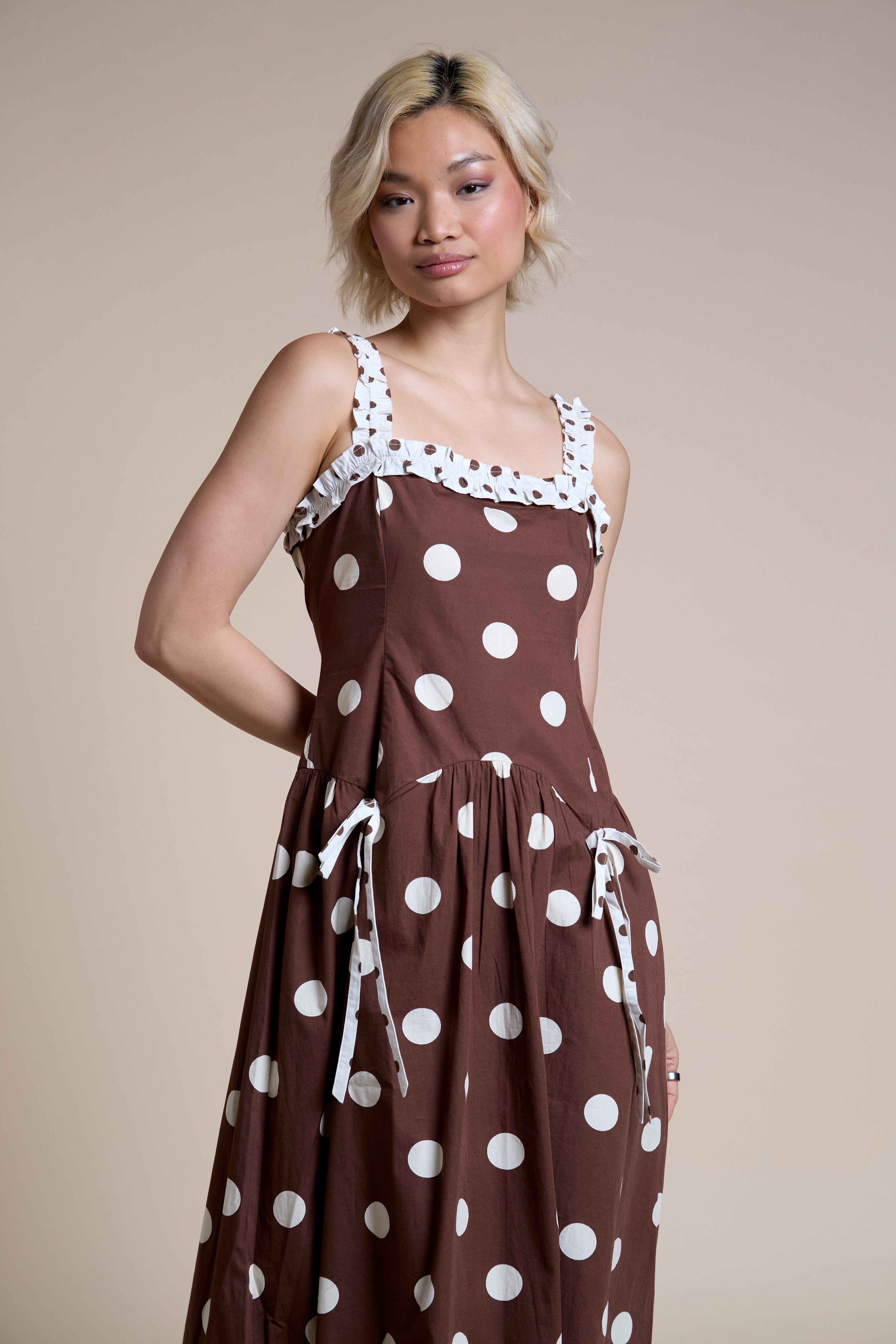 Eliza Midi Polka Dot Dress