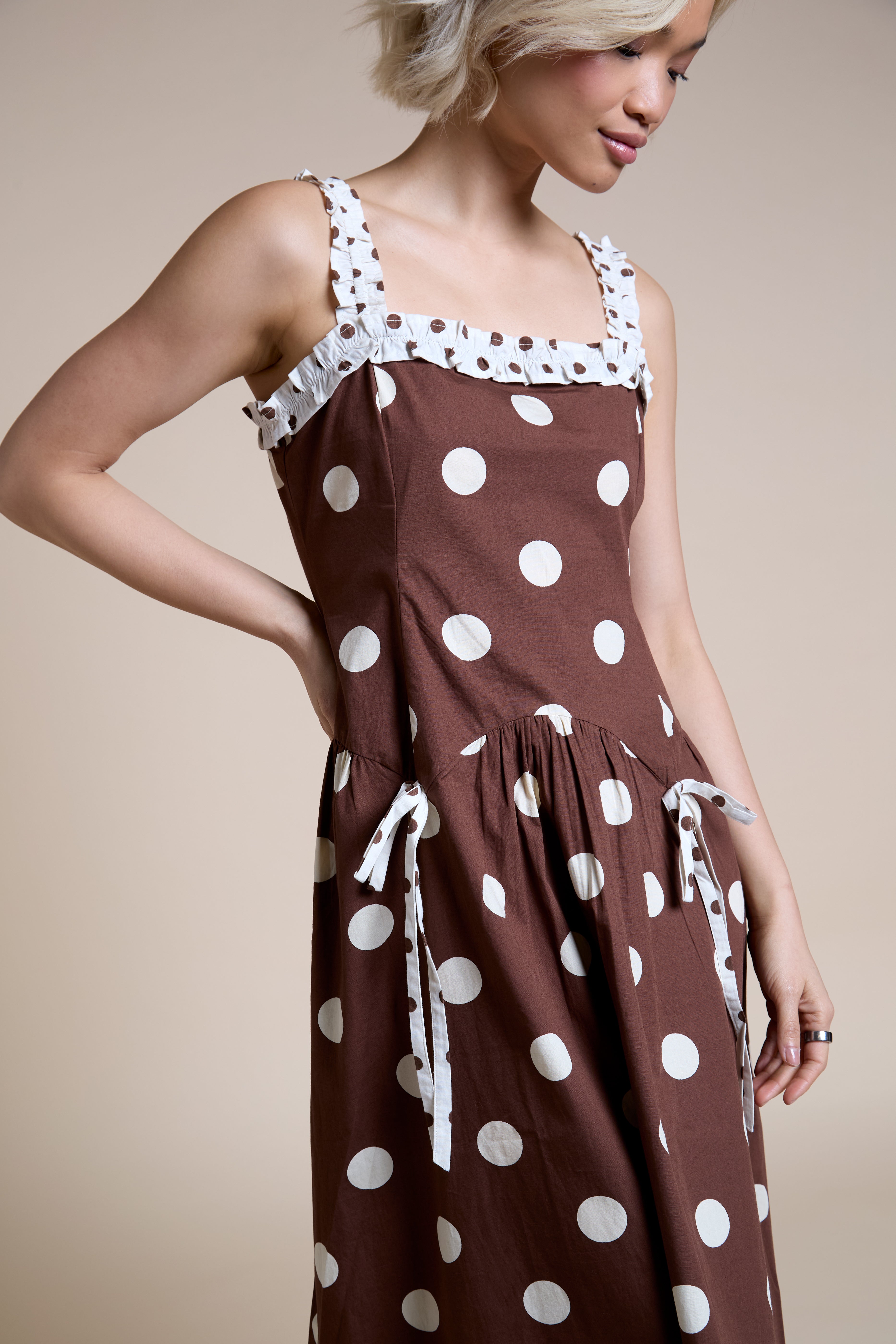 Eliza Midi Polka Dot Dress