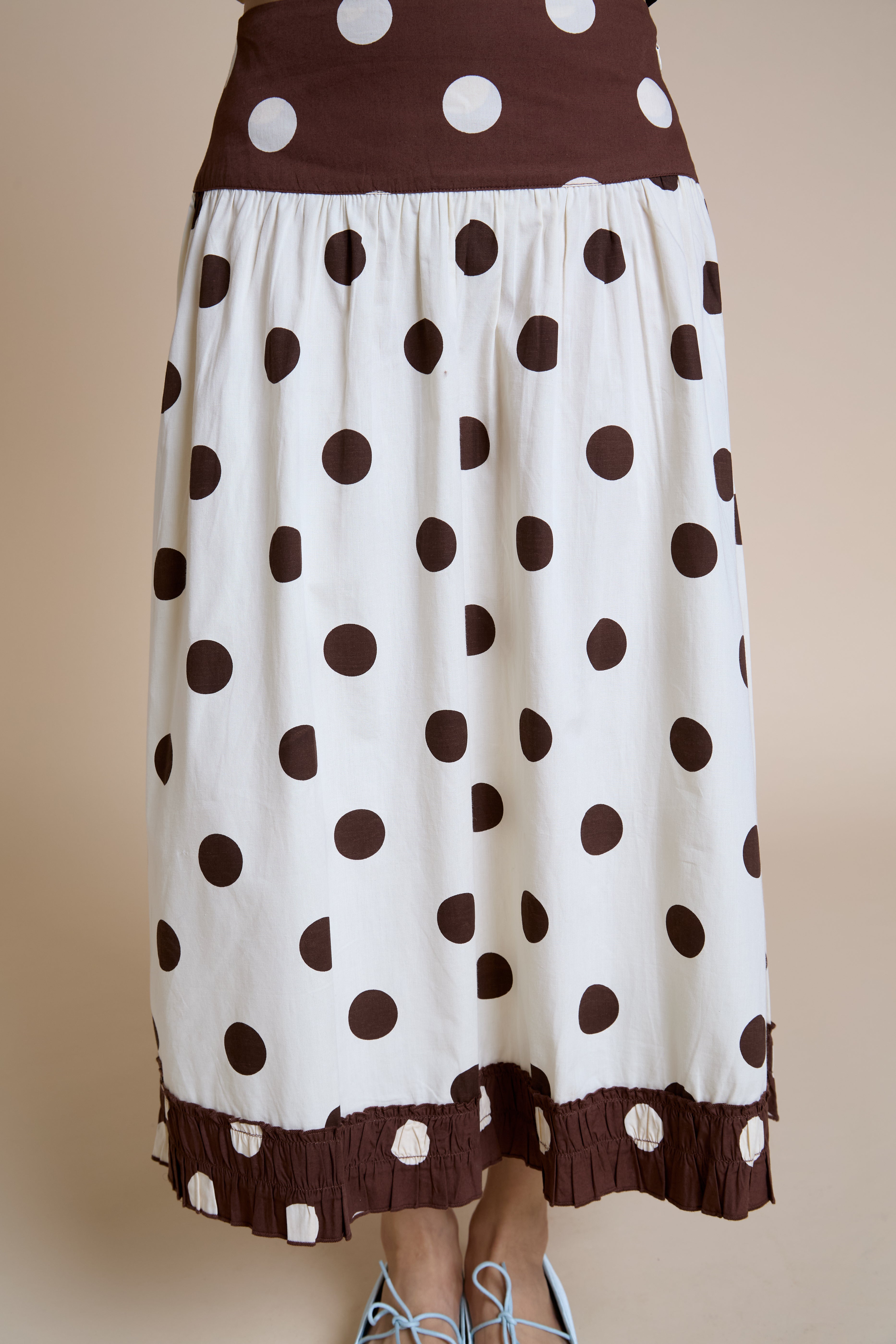 Eliza Polka Dot Midi skirt