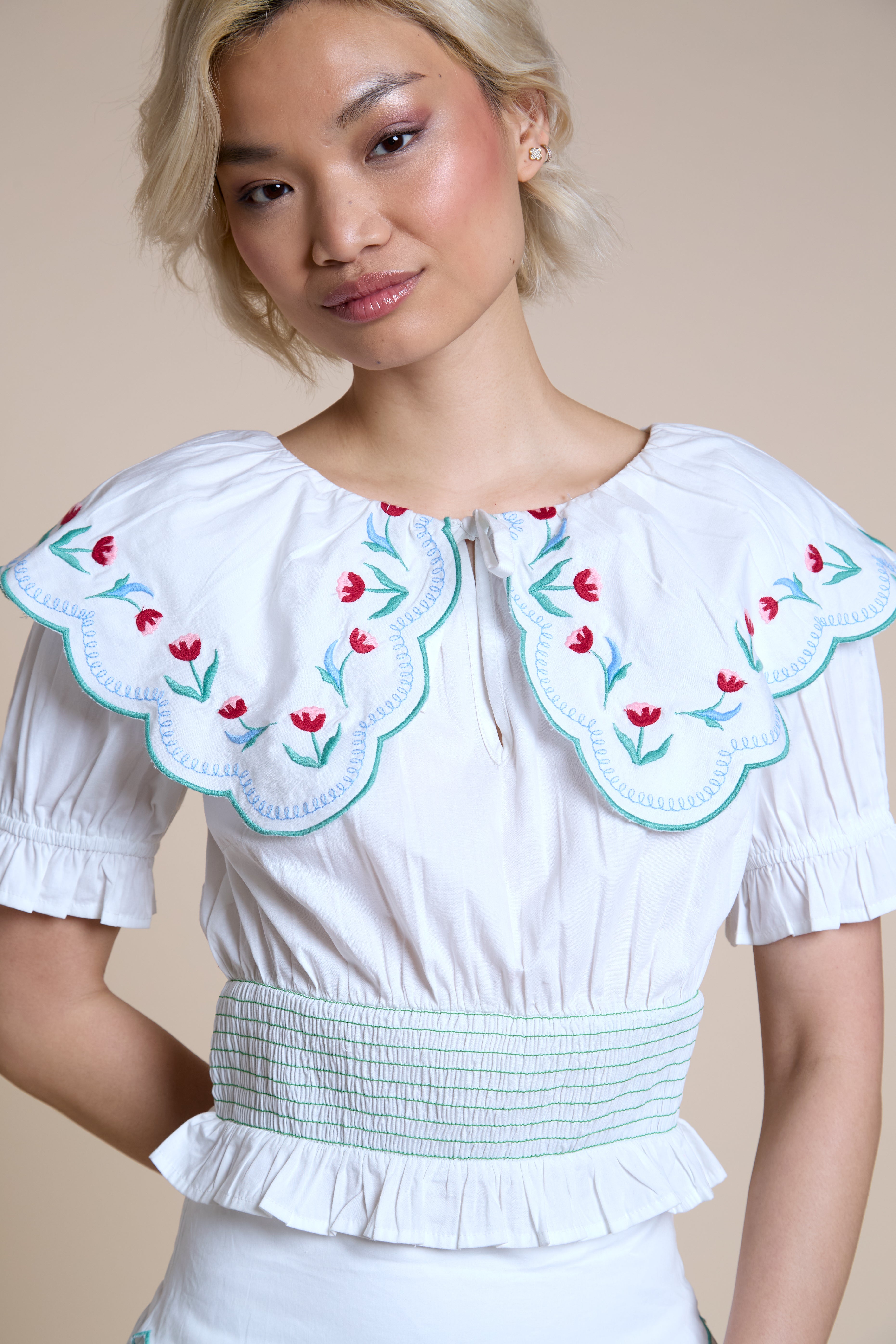 Tansy Floral Shirred Blouse