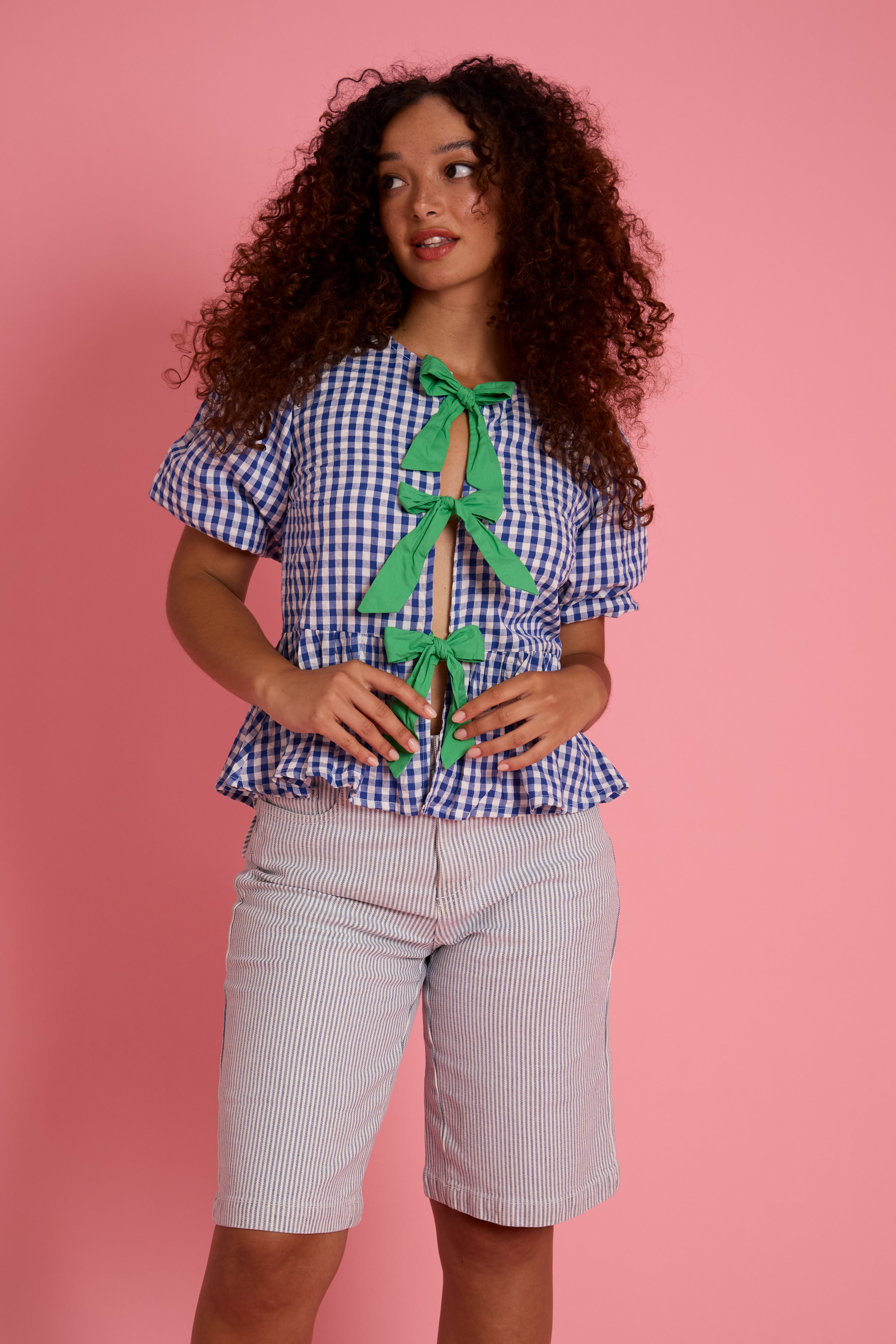 Lola Gingham Smock Blouse