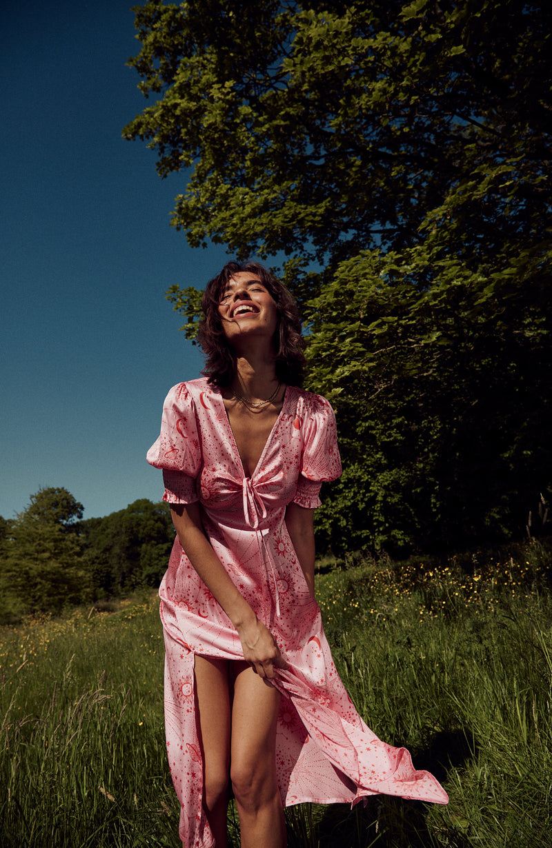 Estella Midi Tea Dress - Pink