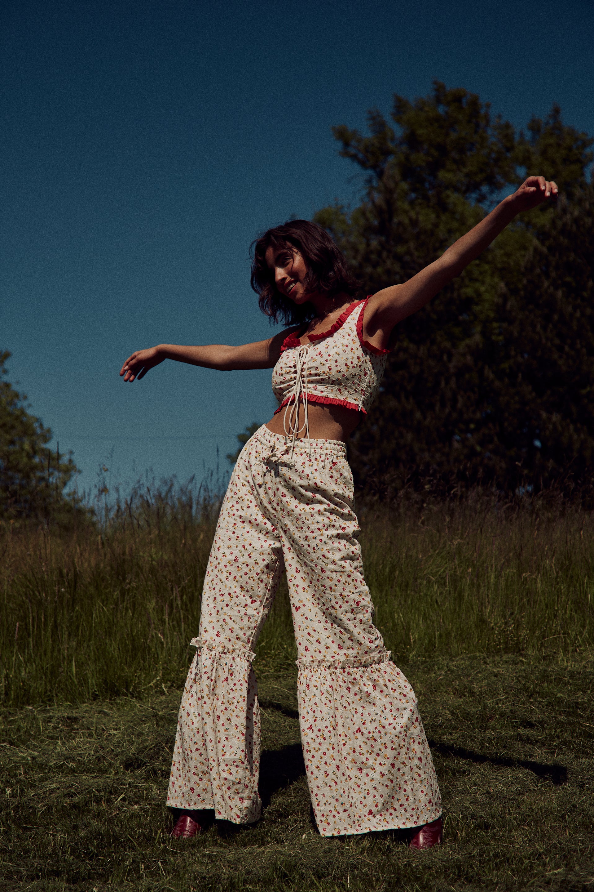 Blossom Broderie Trousers - White