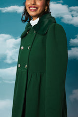Velma Faux Fur Collar Detail Princess Coat