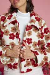 Heidi Floral Applique Cropped Boxy Jacket