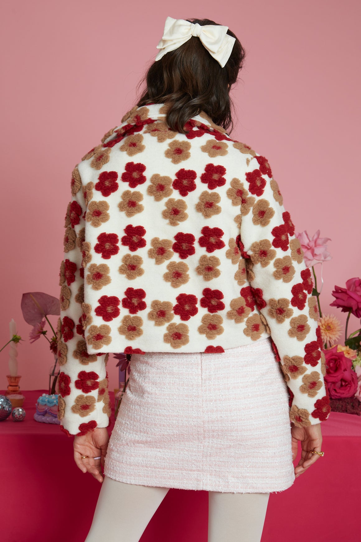 Heidi Floral Applique Cropped Boxy Jacket