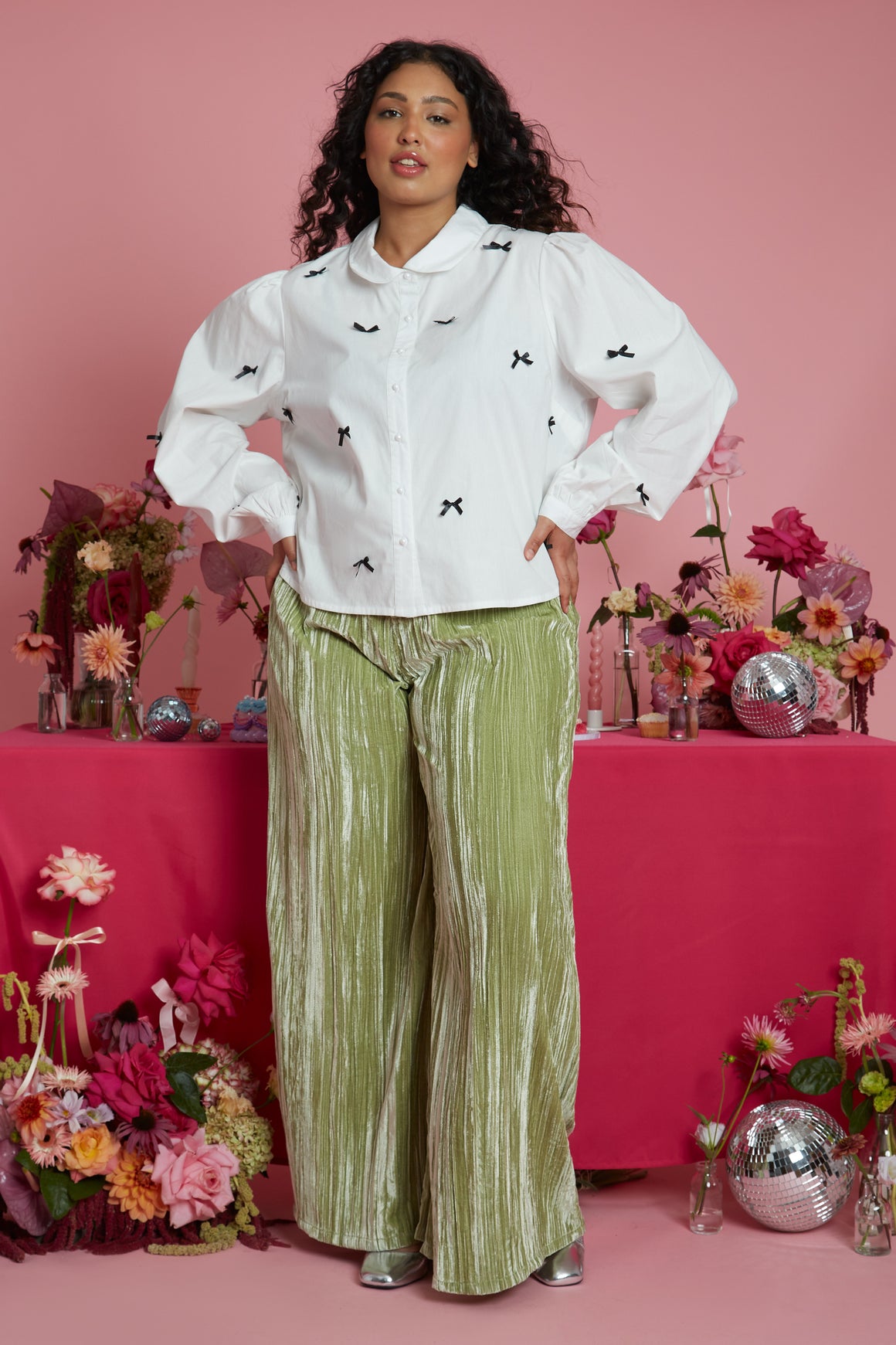 Dolly Bow Applique Shirt - Curve