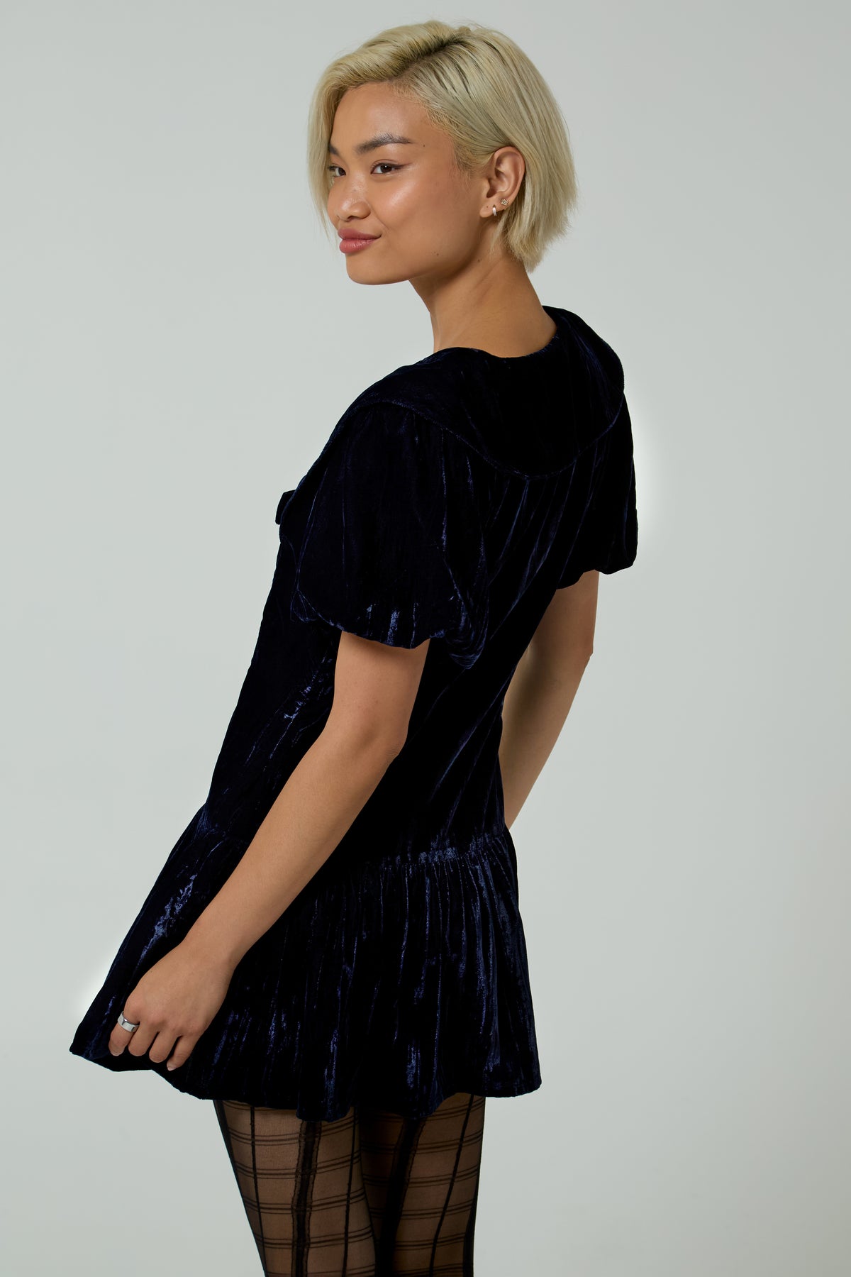 Bianca Velvet Puff Sleeve Dress