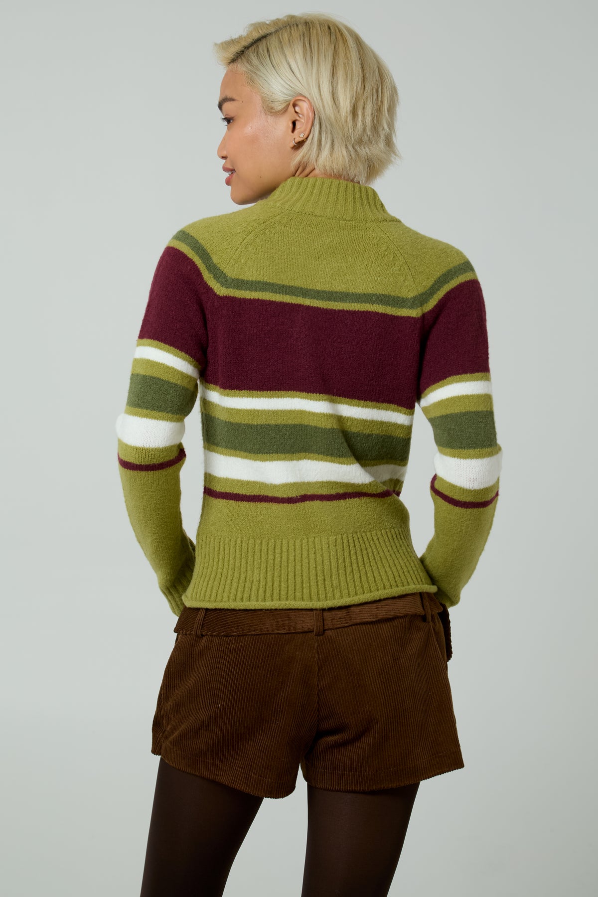Greta Stripe Zip Jumper