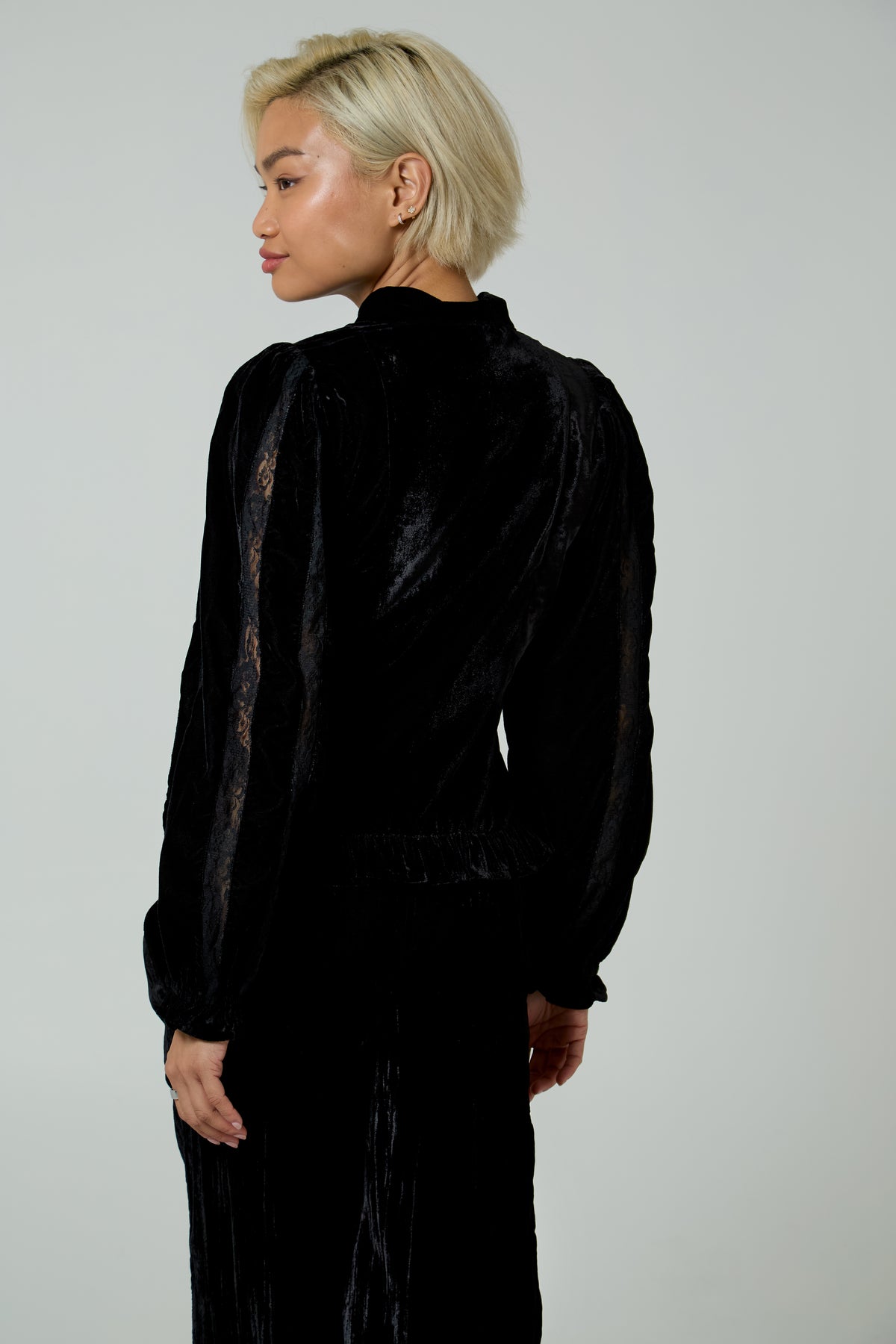 Mona Black Velvet Blouse