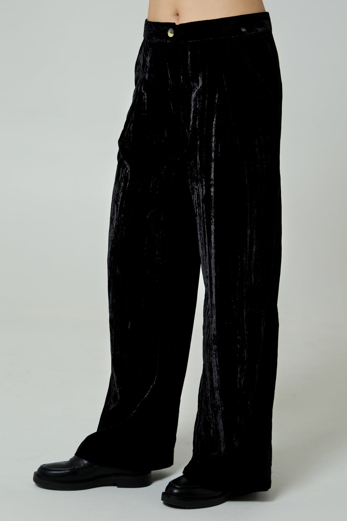 Mona Black Velvet Trousers