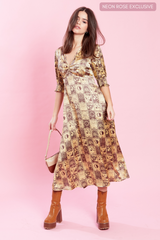 Goldie Puff Sleeve Dress - Gold