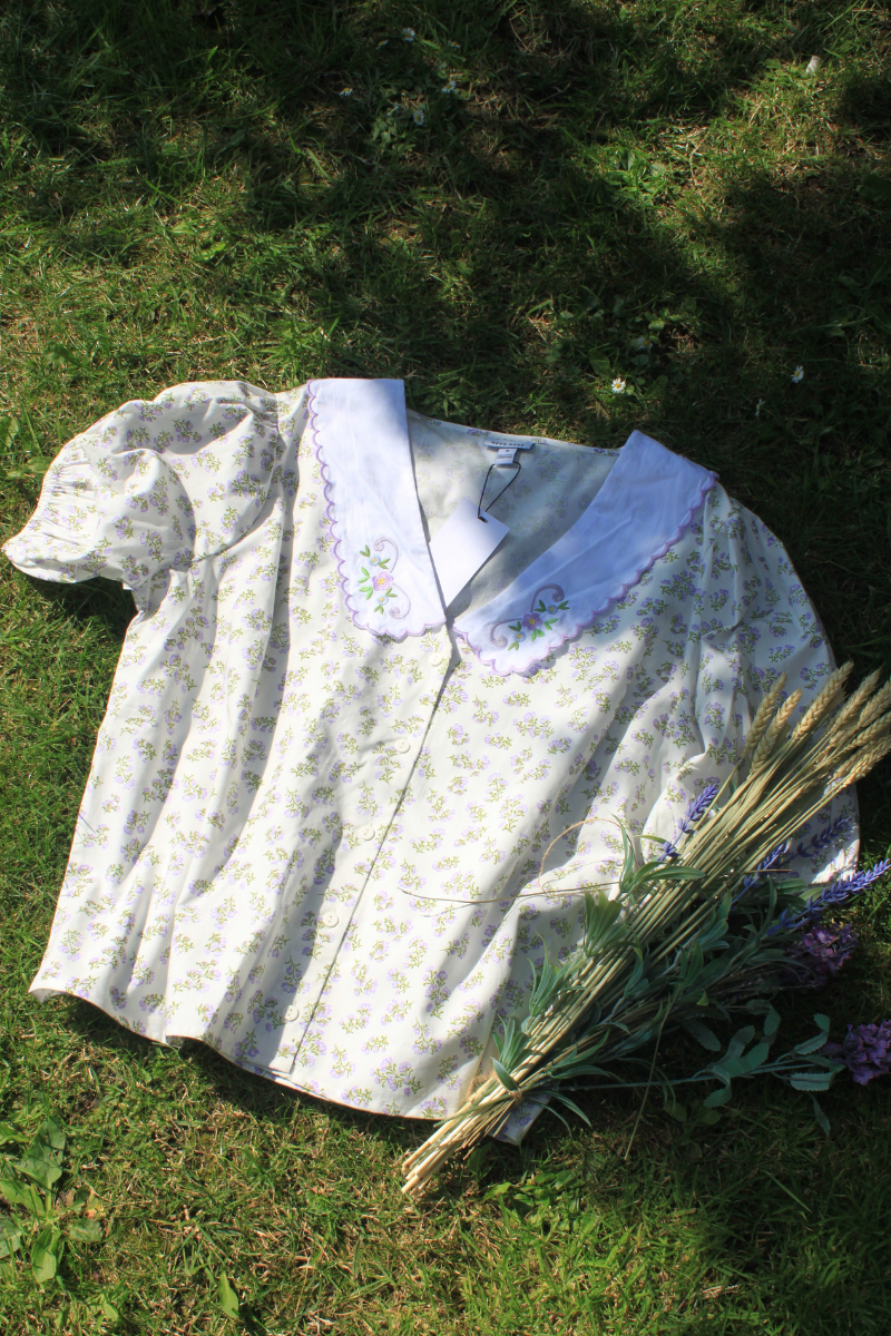 Ethel Blouse With Scalloped Collar  - Curve