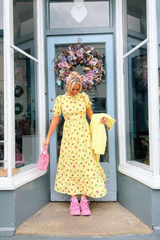 Fruity Midi Dress - Yellow