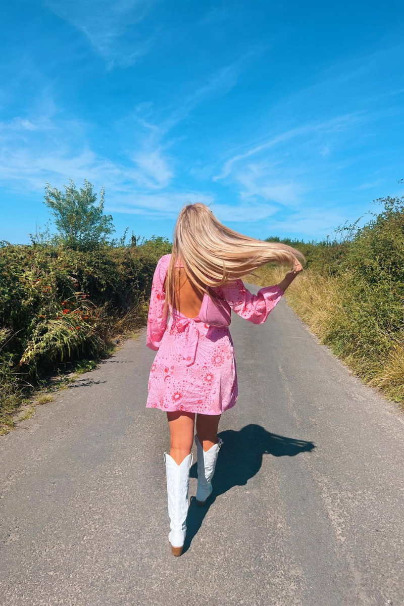 Estella Mini Tea Dress - Pink