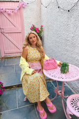 Primrose Smock Midi Dress - Yellow