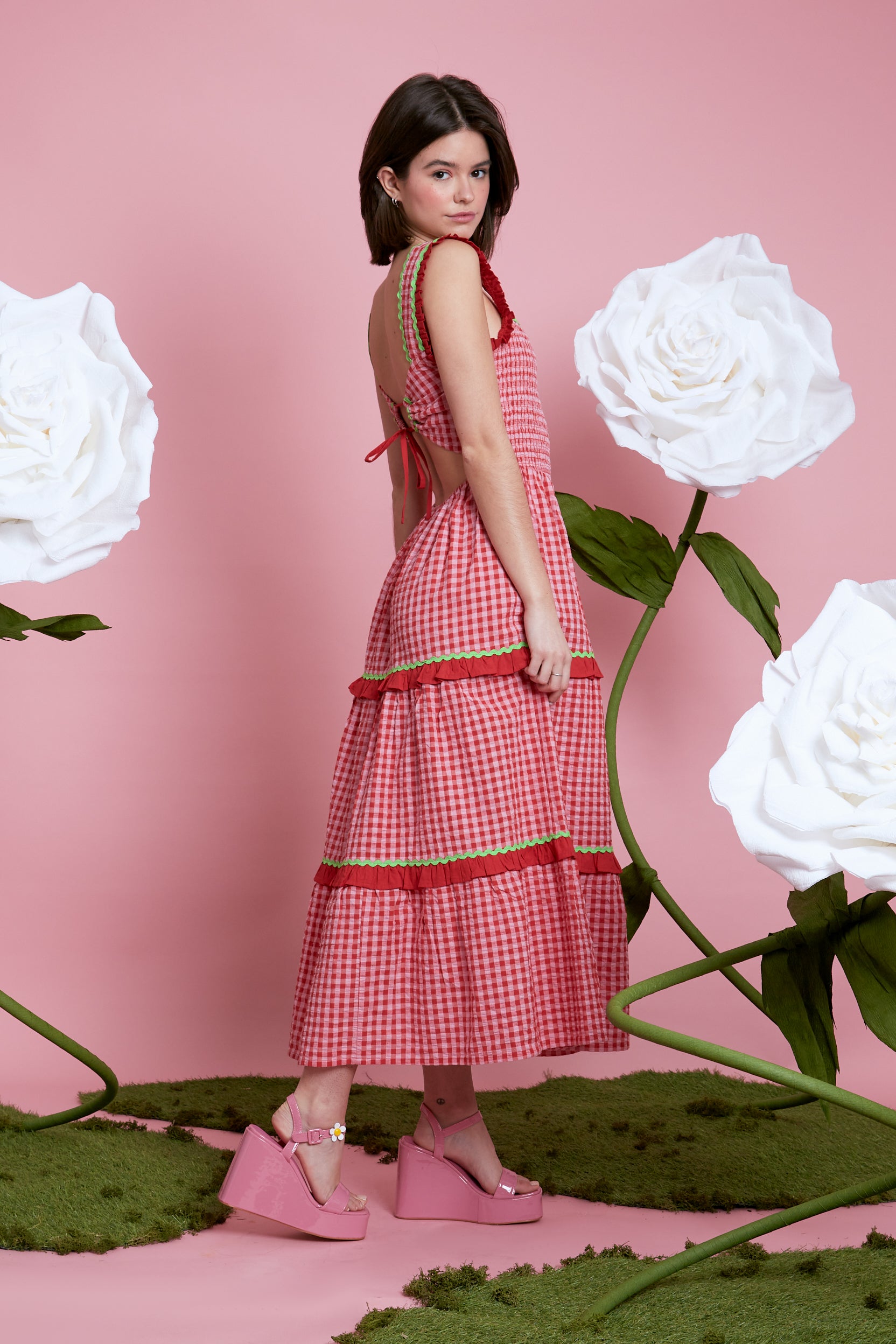 Filippa Gingham Dress Pink Filippa Gingham Dress Pink