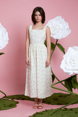 Priscilla Midi Polka Dot Dress - Green