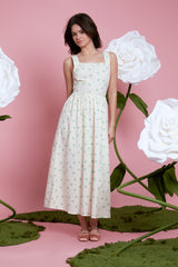 Priscilla Midi Polka Dot Dress - Green