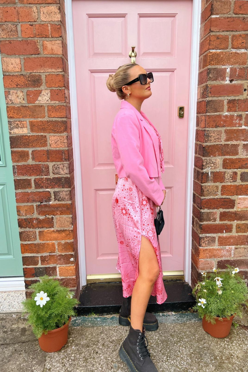 Estella Midi Tea Dress - Pink