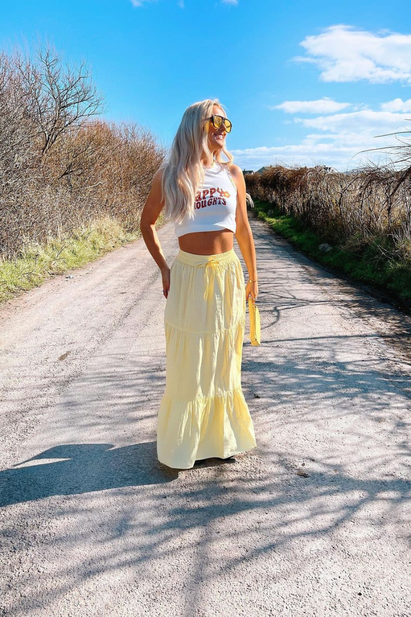 Petra Maxi Boho Skirt Lemon