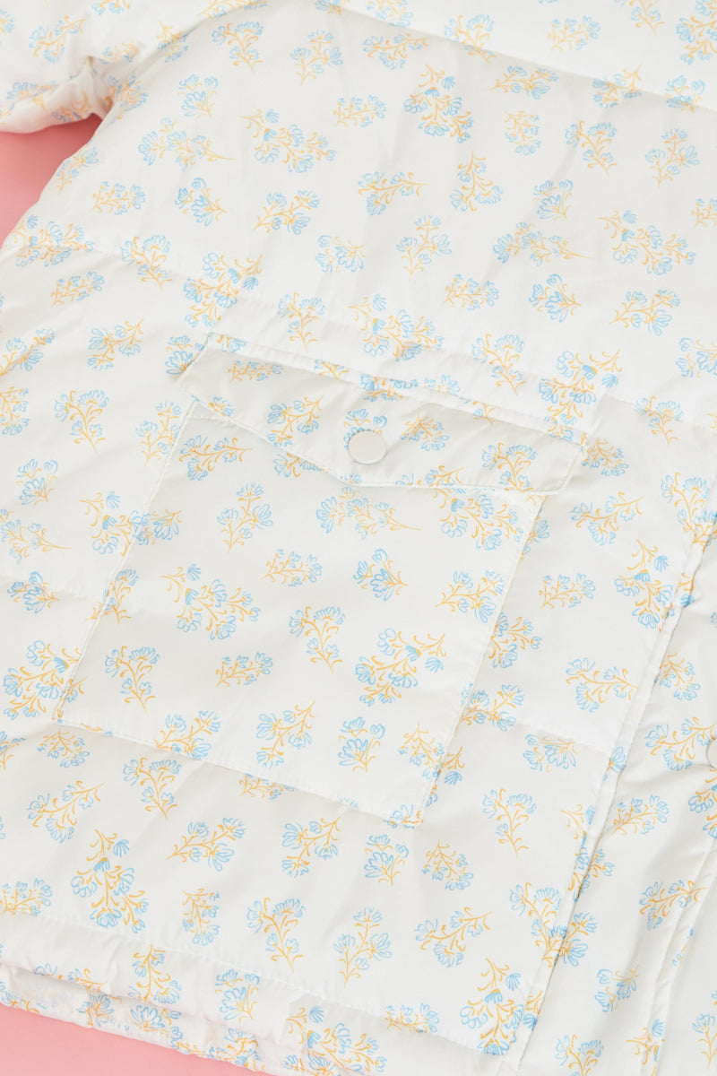 Frankie Floral Puffer Jacket - Curve