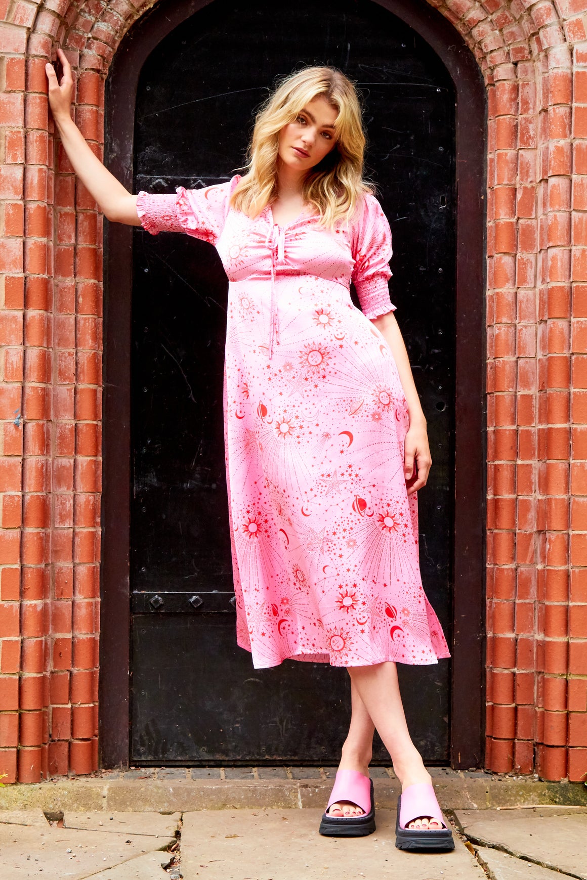 Estella Midi Tea Dress - Pink