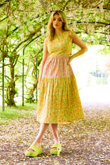 Primrose Smock Midi Dress - Yellow
