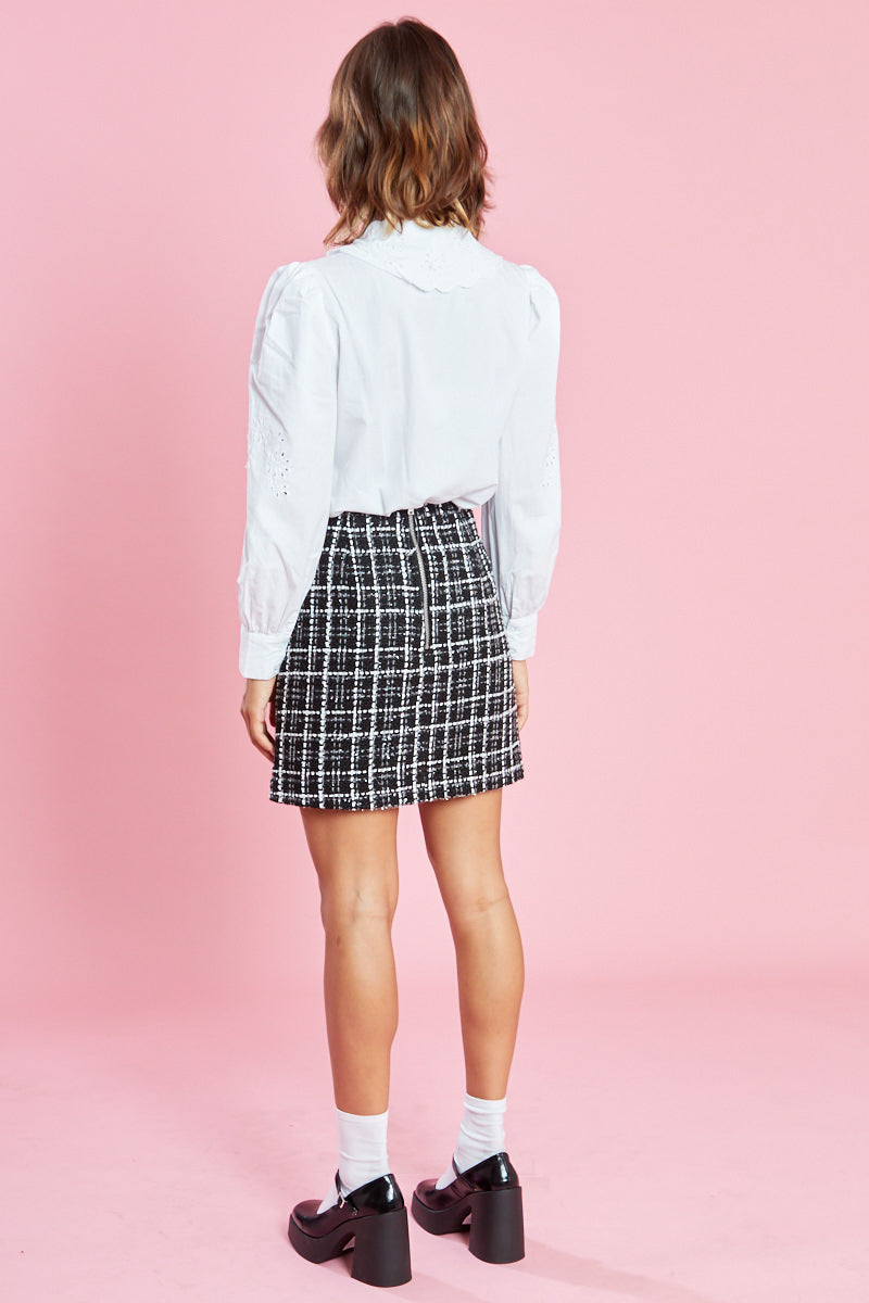 Tweed Mini Skirt <br/> Black