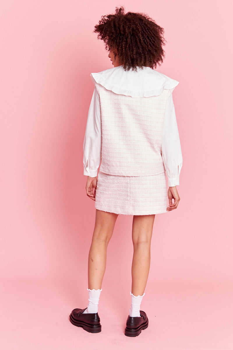Boucle A Line Skirt - Pink