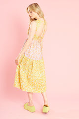 Primrose Smock Midi Dress - Yellow