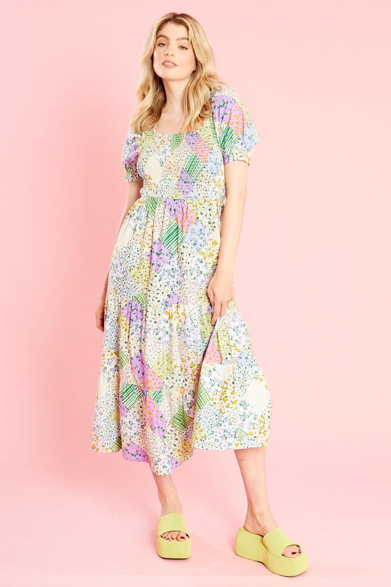 Lolita Floral Midaxi Dress - Cream