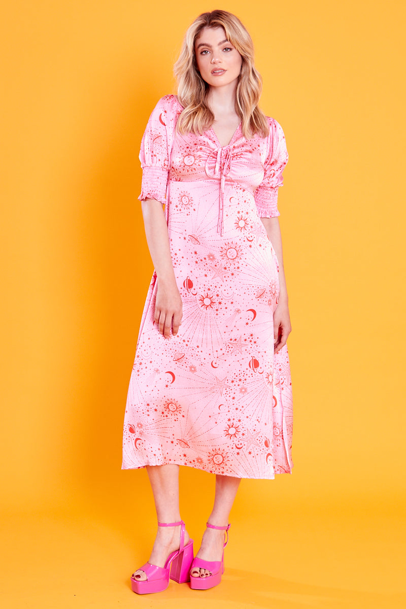 Estella Midi Tea Dress - Pink