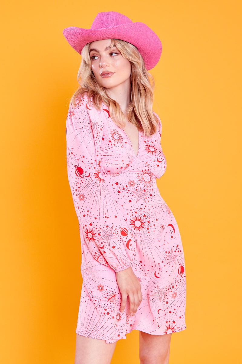 Estella Mini Tea Dress - Pink