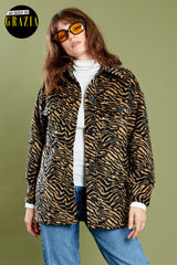 Maisie Zebra Shacket - Camel & Black