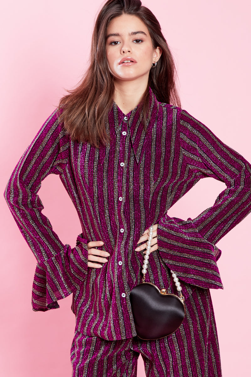 Beatrix Glitter Shirt - Black
