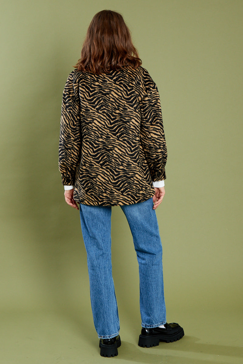Maisie Zebra Shacket - Camel & Black
