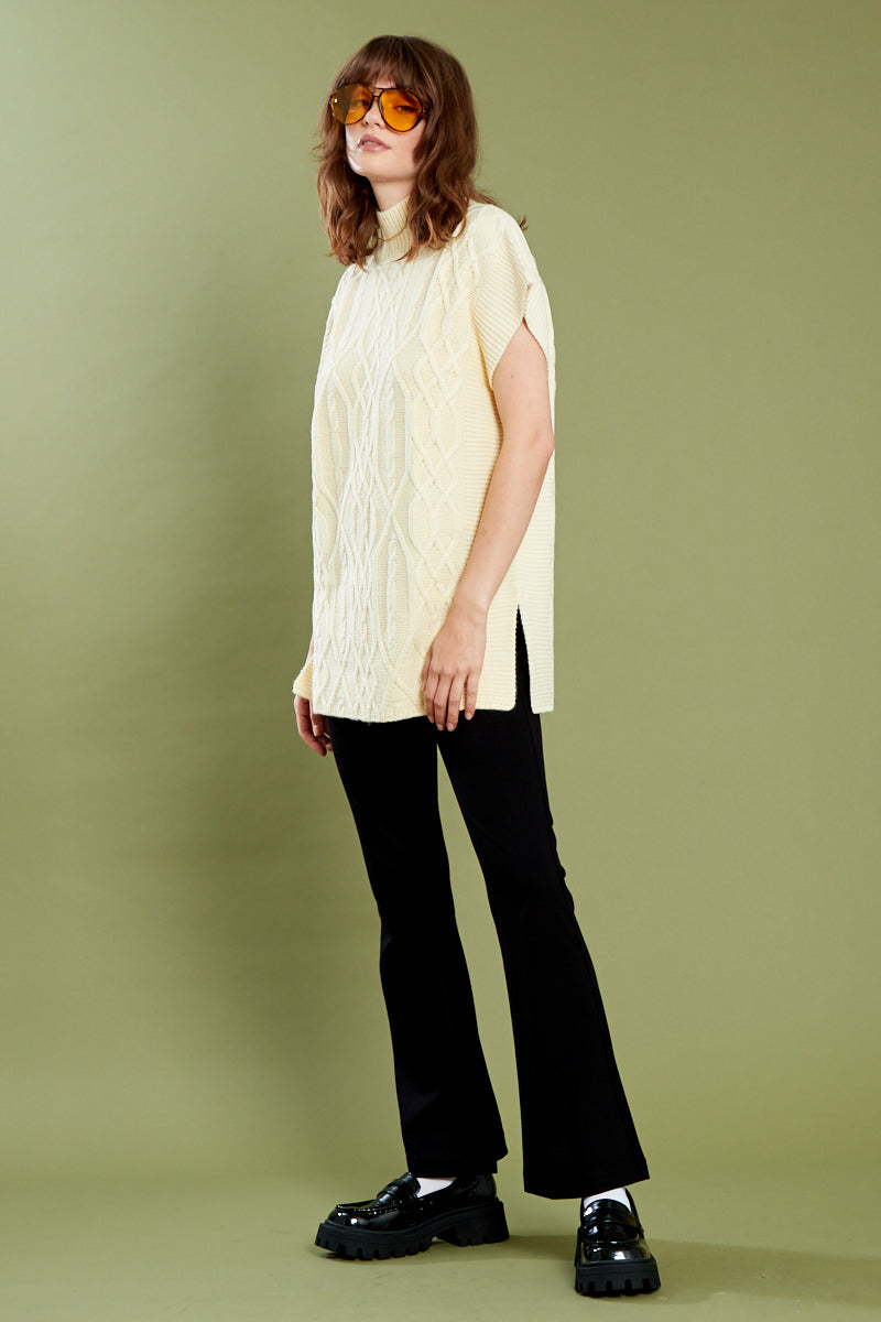 Cassie Cable Knitted Vest - Cream