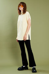 Cassie Cable Knitted Vest - Cream